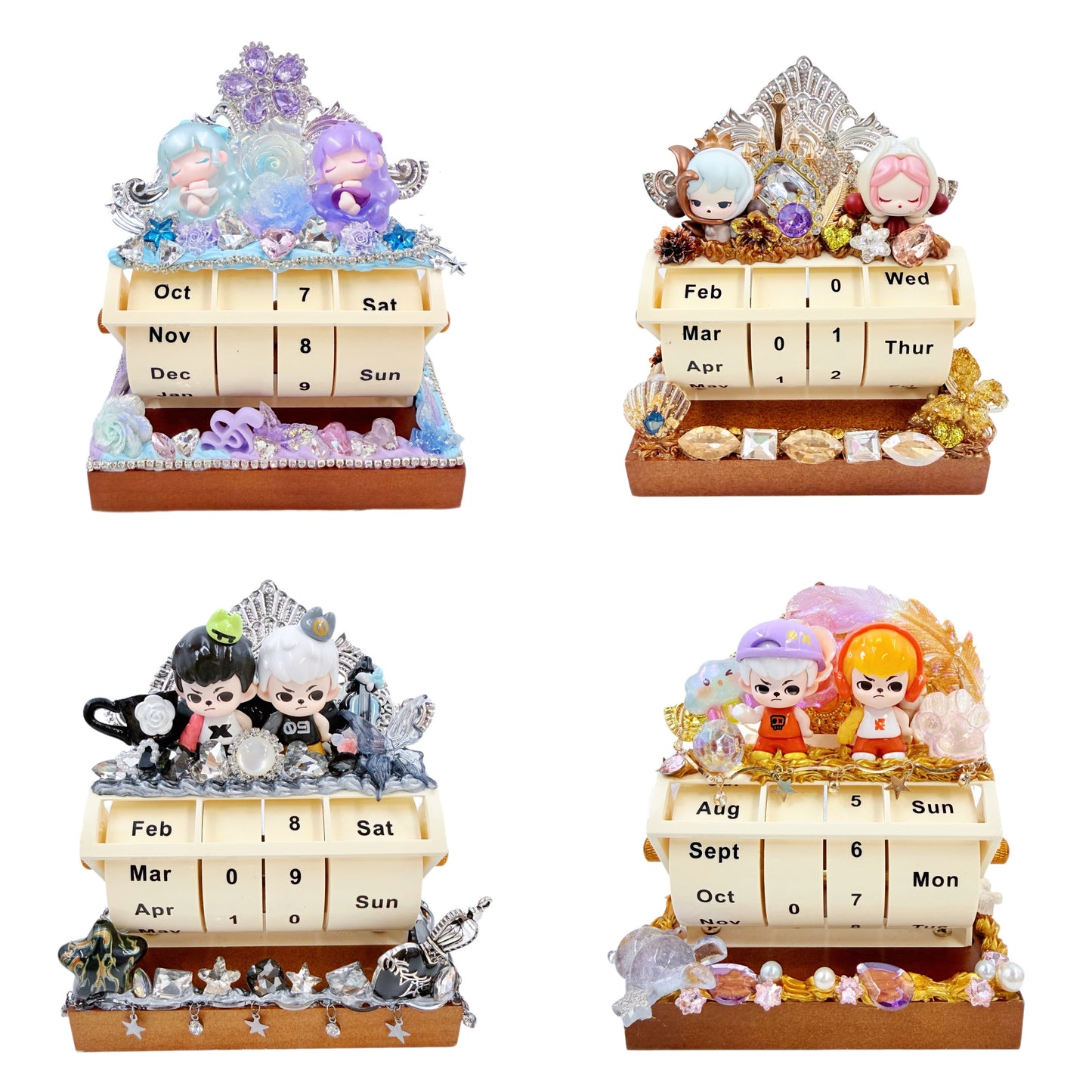 Handmade Perpetual Calendar Desk Decor