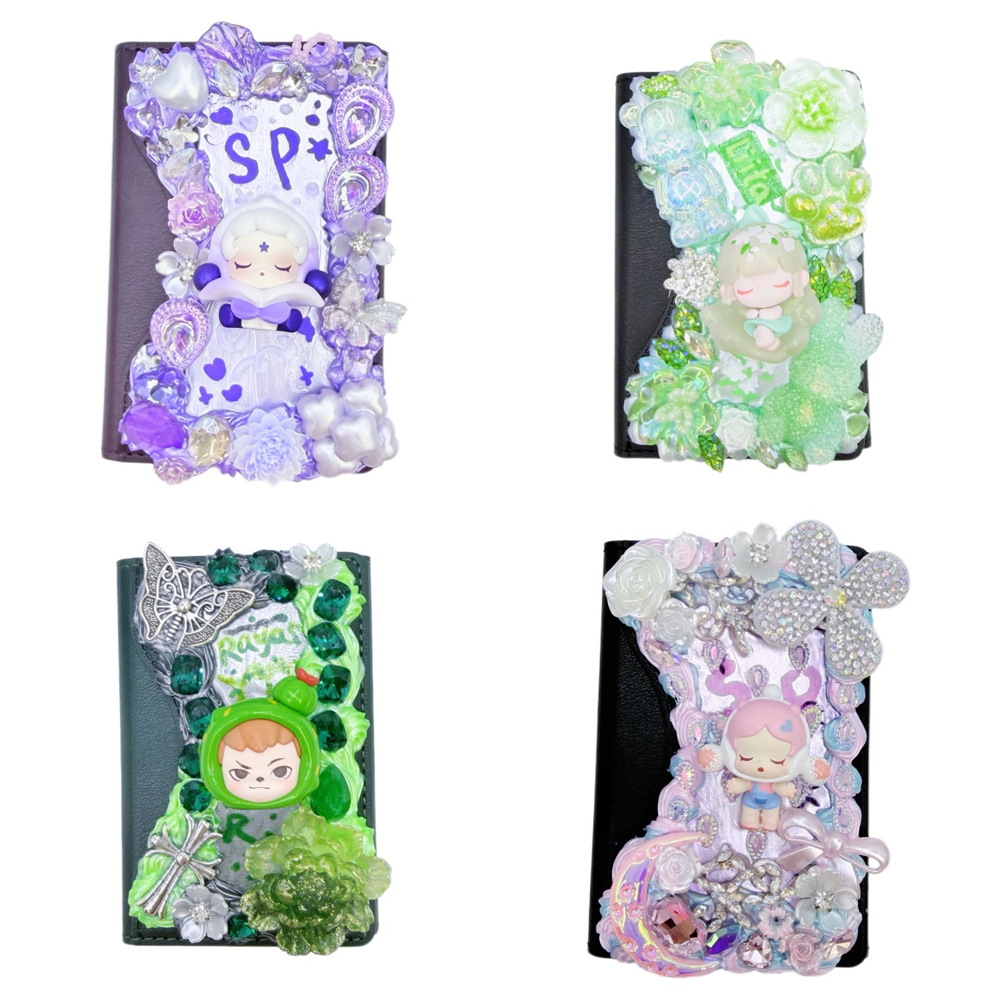 Handmade Magnetic Tri‑fold Phone Card Holder