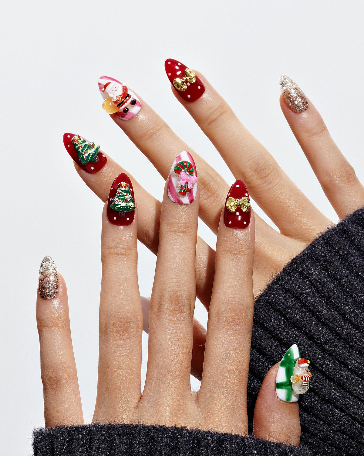KOSBLING nail studio — Festive Joy / Short Almond