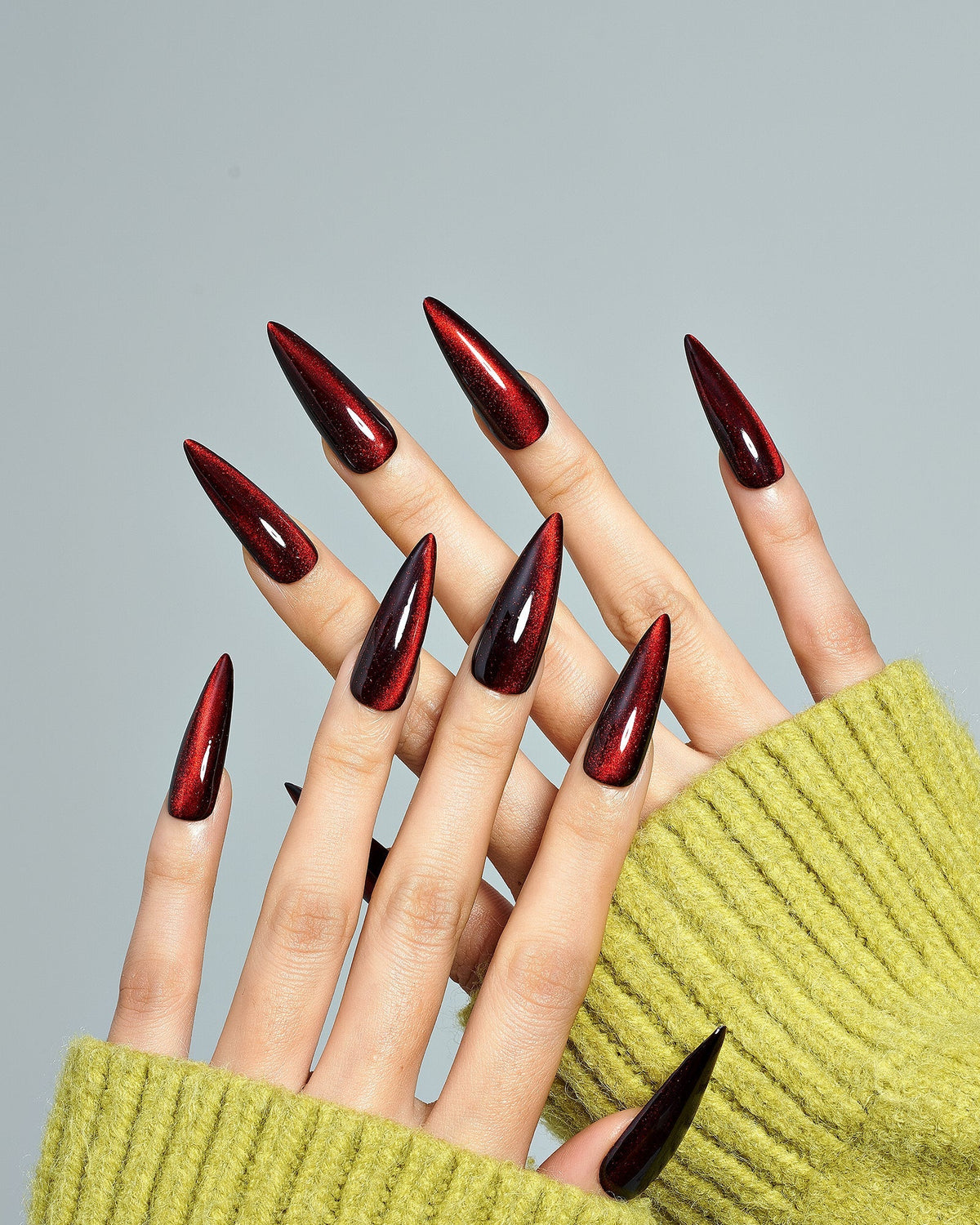KOSBLING nail studio — Cat Eye / Velvet Night / Long Stiletto