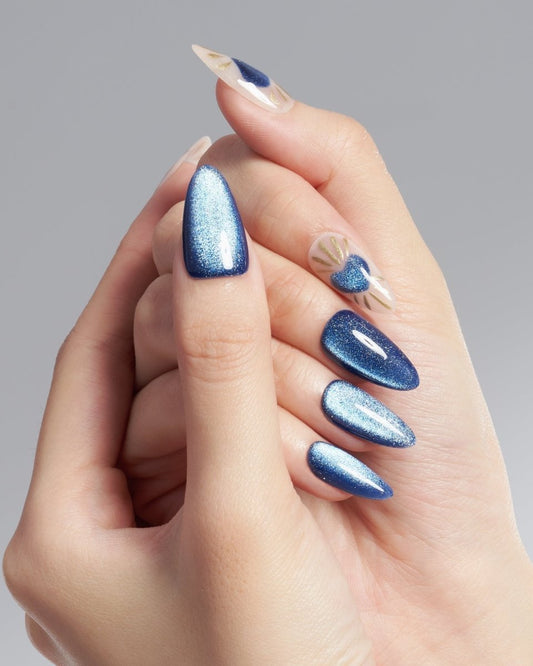 Cat Eye / Heart of Ocean — Handmade Nails - kosbling-kb-design-reference