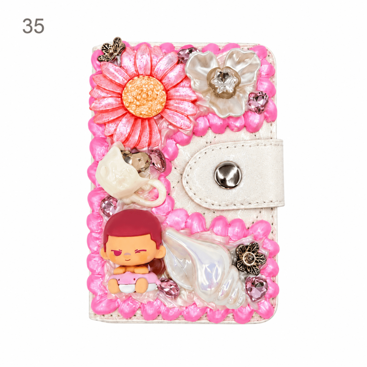 Decorated Magnetic Phone Card Holder - kosbling-ready-to-ship