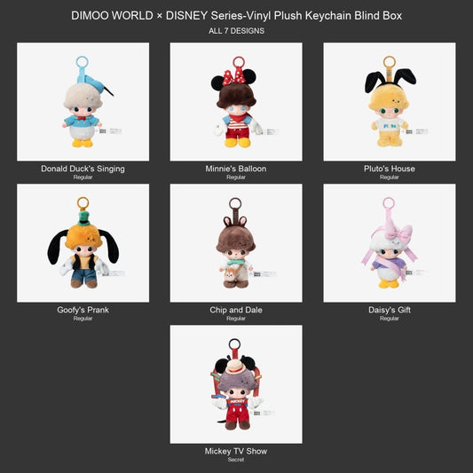 DIMOO-WORLD × DISNEY Series-Vinyl Plush Keychain Blind Box - kosbling-ip-dimoo