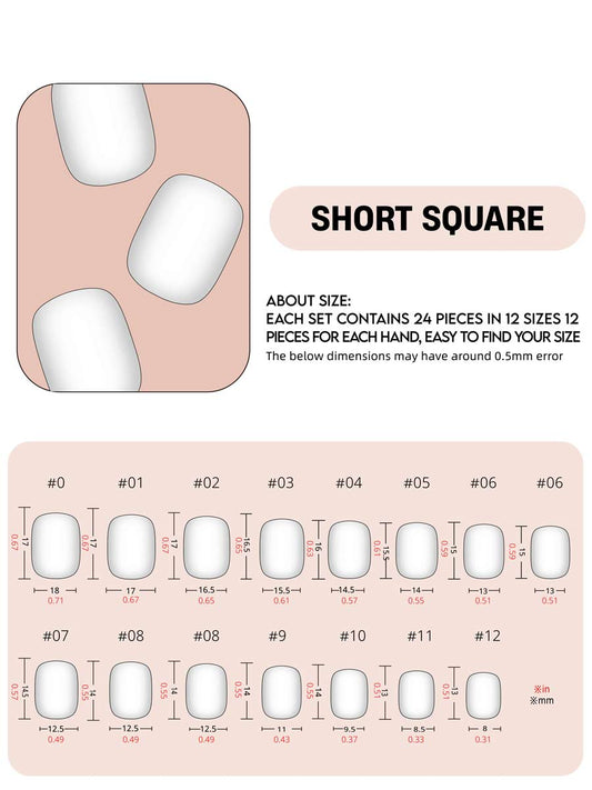 First Kiss / Short Square — Handmade Nails - kosbling-kb-design-reference