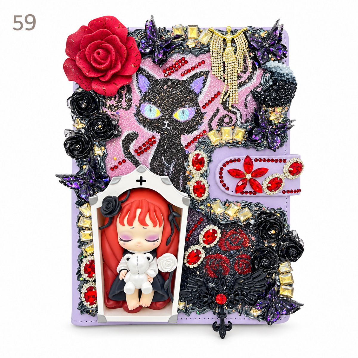 Hand-Painted Notebook with 3D Figures - kosbling-ready-to-ship