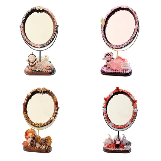 Handmade Wooden Makeup Mirror - kosbling-ready-to-ship