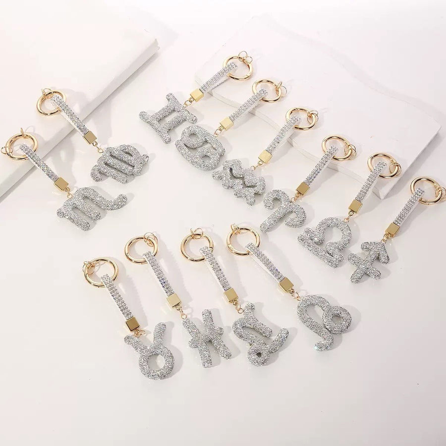 12 Constellation Diamond Bag Pendant Keychain - kosbling-