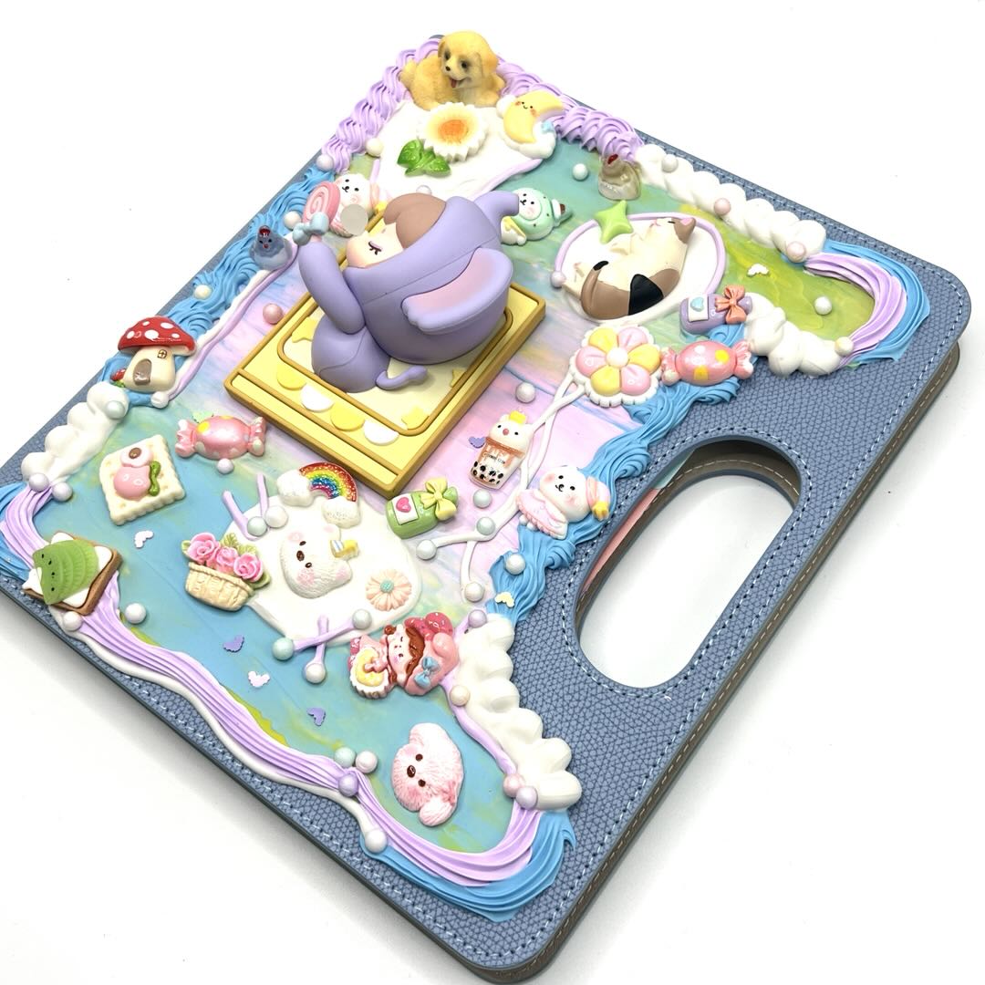 Handmade Portable Carry‑Handle Notebook With Cream Glue - Kosbling Handmade Blind Bag