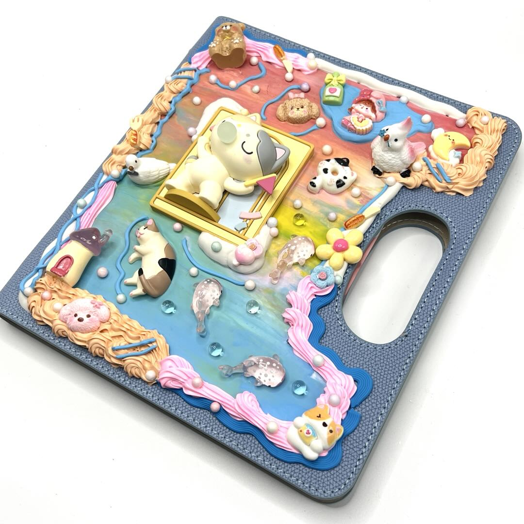 Handmade Portable Carry‑Handle Notebook With Cream Glue - Kosbling Handmade Blind Bag