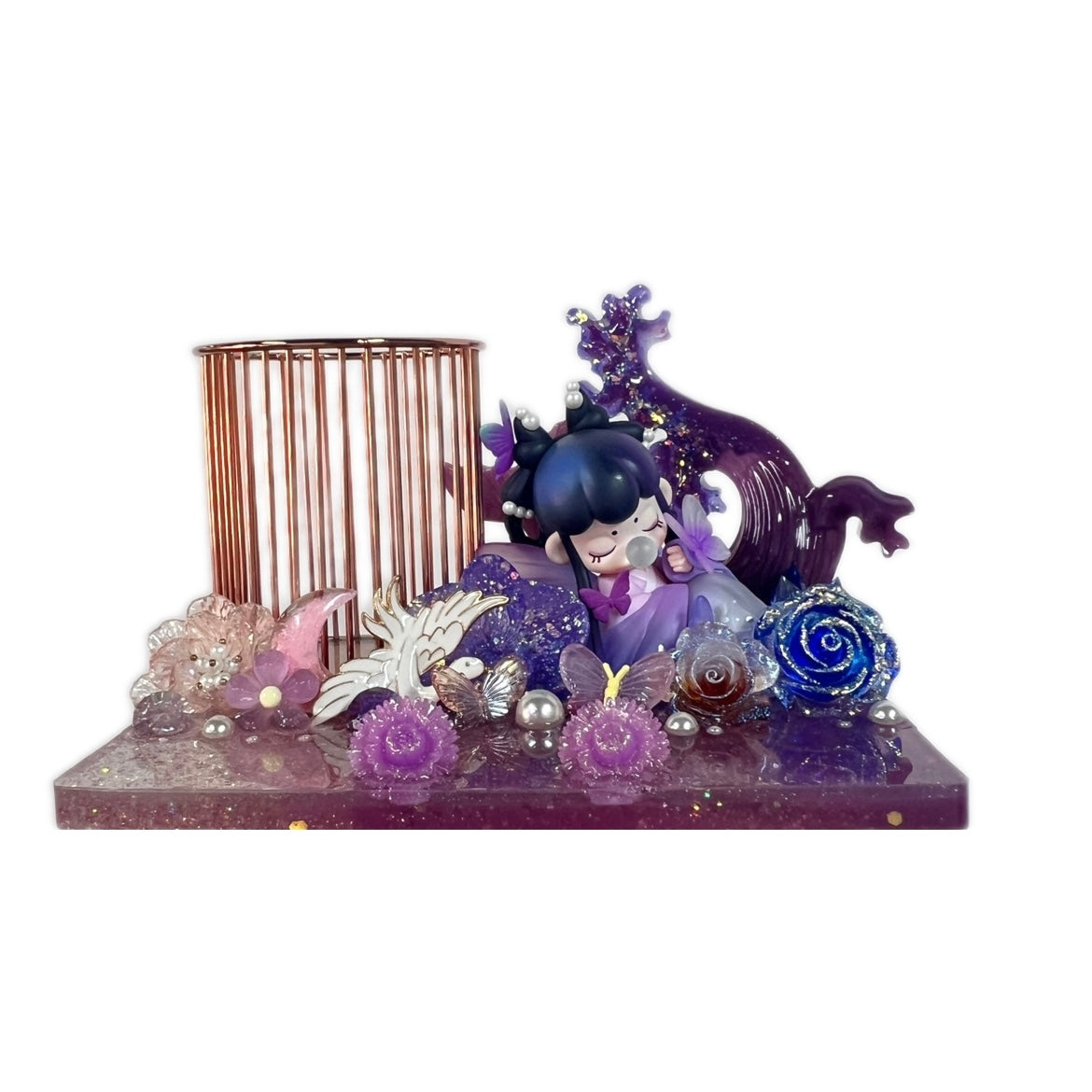 Handmade Resin Stand with Doll Brush Holder & Phone Stand Feature Blind Bag 2