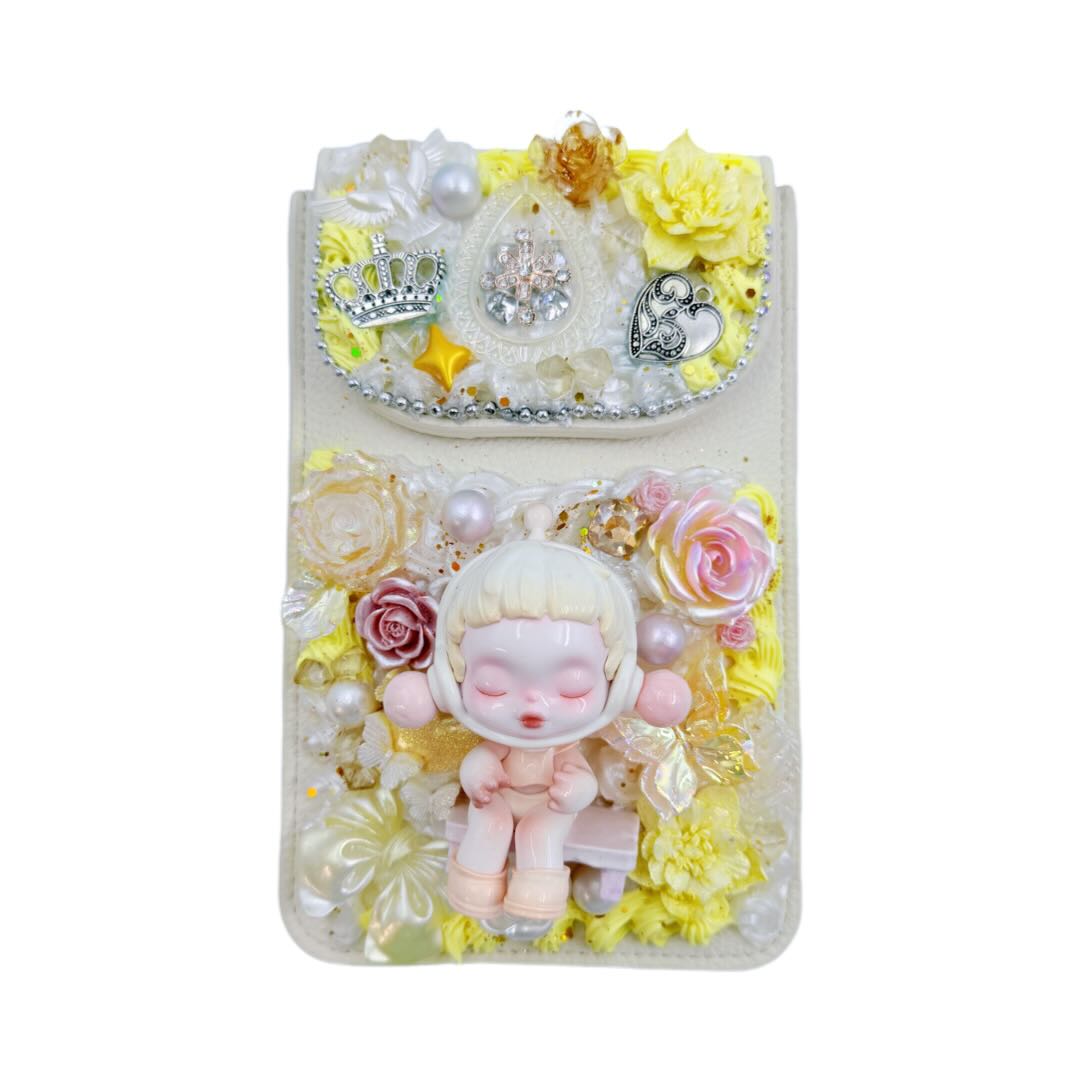 Textured Litchi Leather Phone Coin Wallet