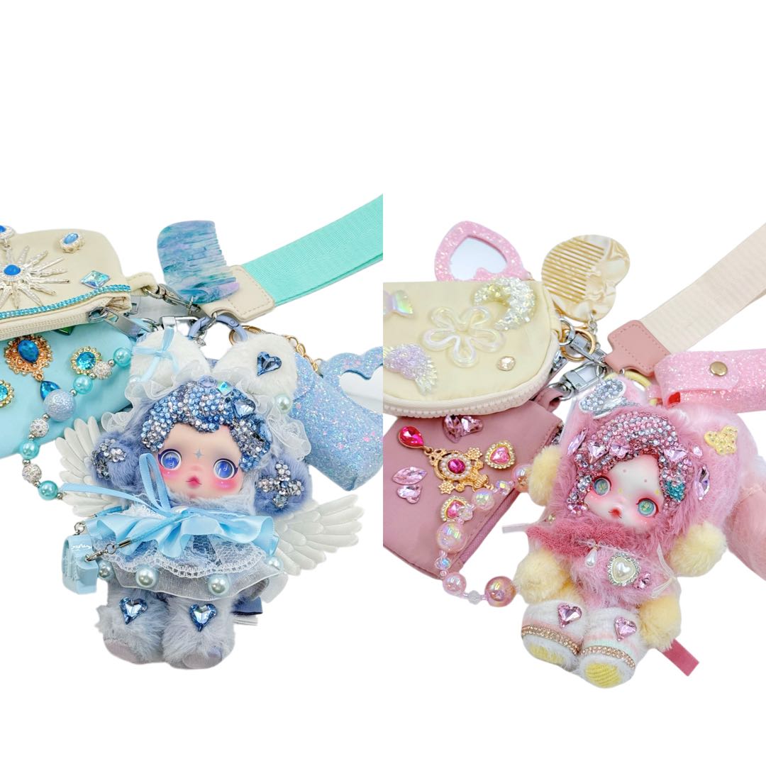 Handmade Wrislet Wallet with Diamond Plush Doll