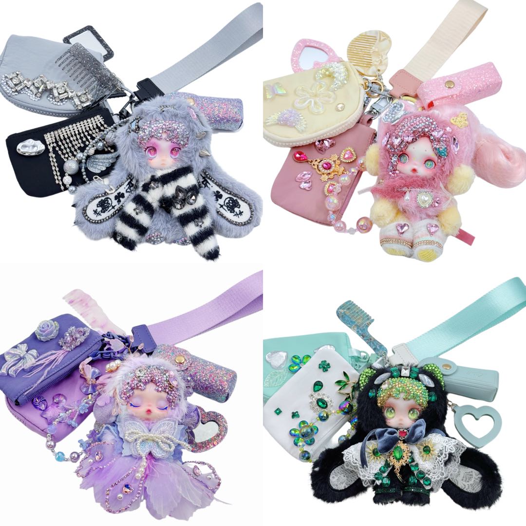 Handmade Wrislet Wallet with Diamond Plush Doll