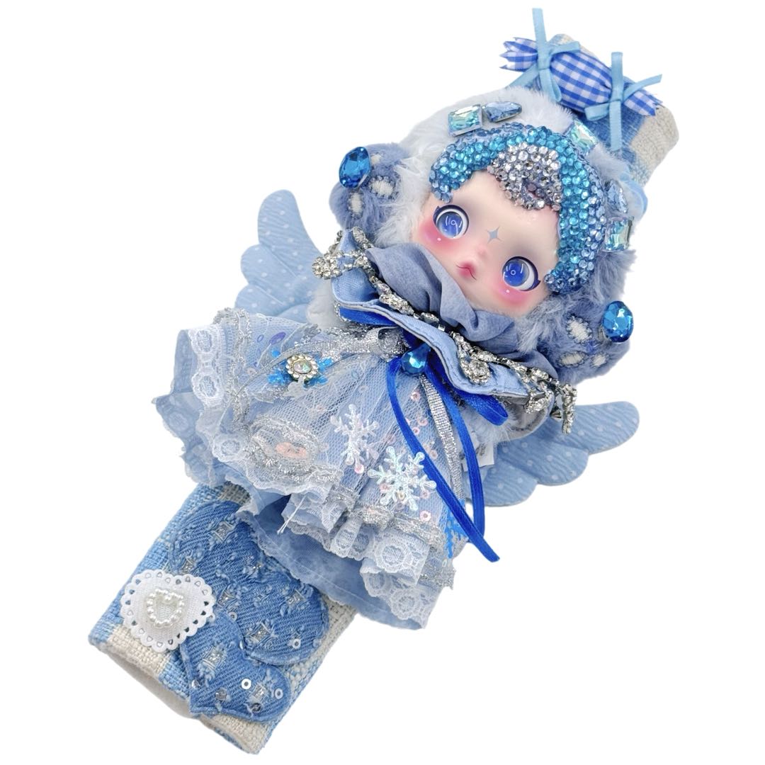 Handmade Car Belt Cover with Diamond Plush Doll