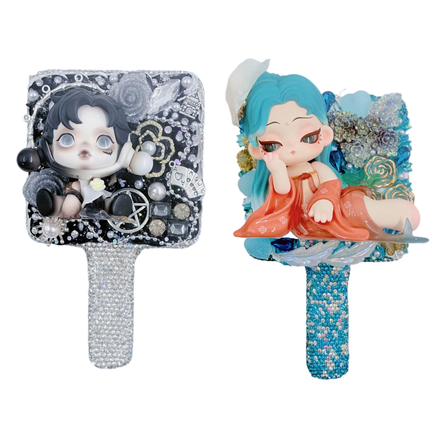 Handmade Handheld makeup mirror