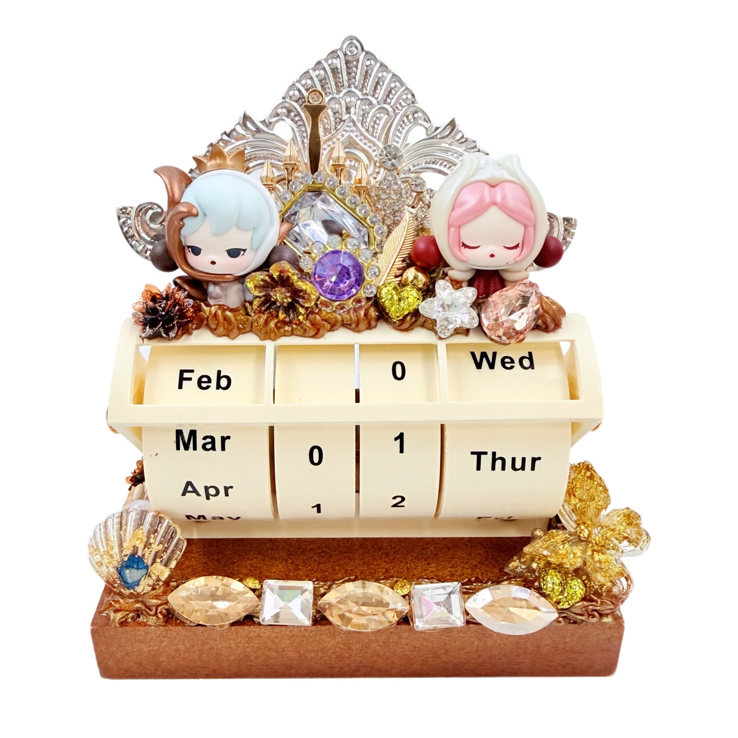 Handmade Perpetual Calendar Desk Decor
