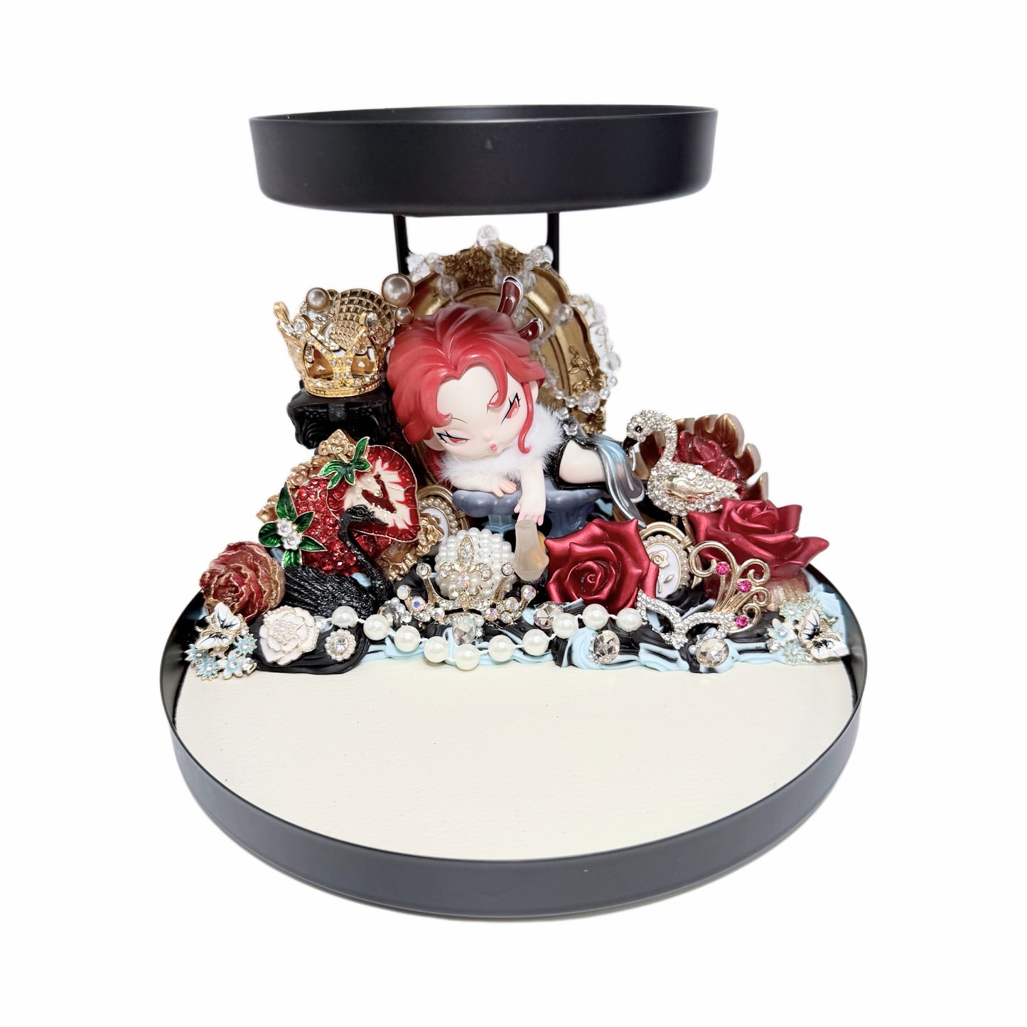 Handmade 2-Tier Metal Iron Storage Tray