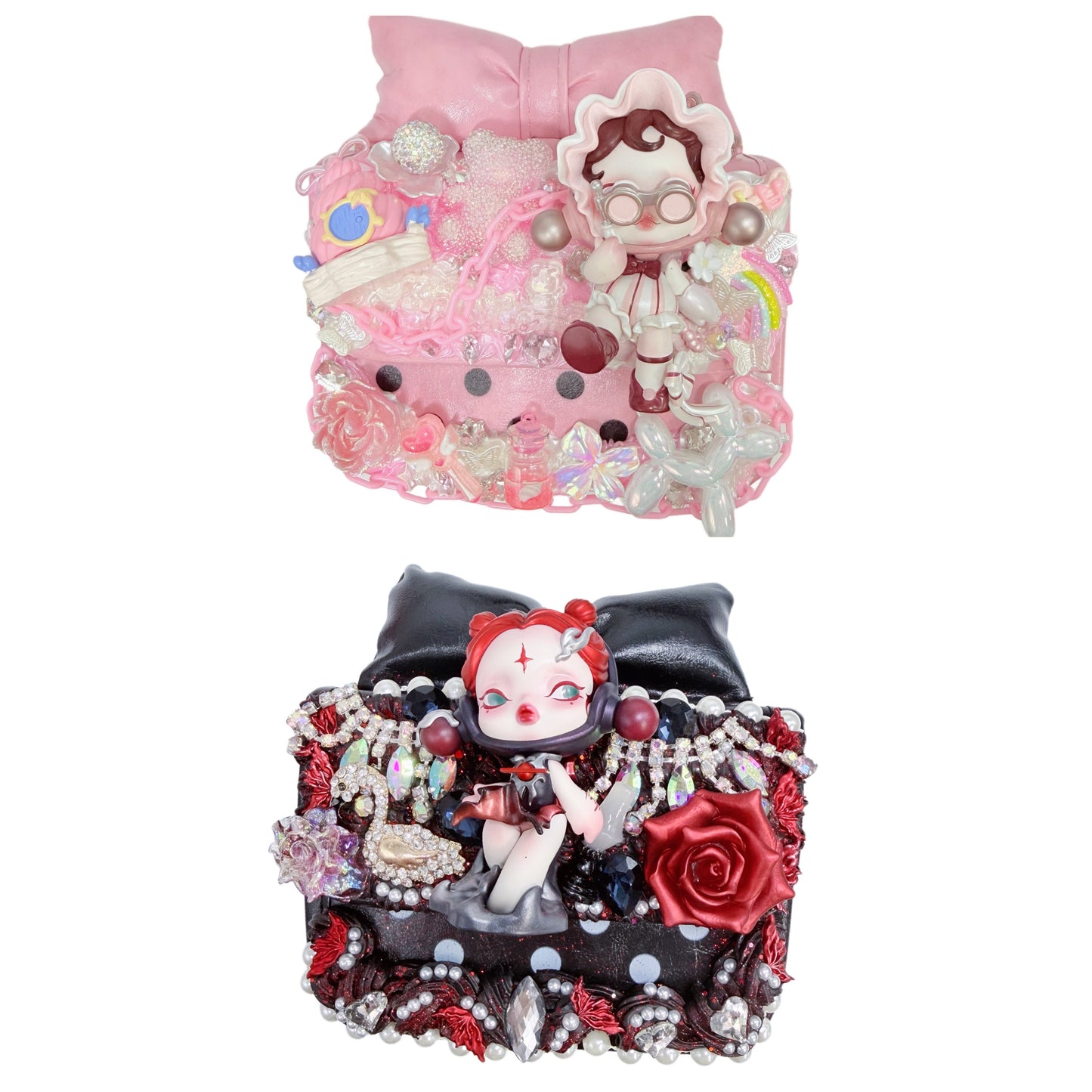 Handmade Polka Dot Crossbody Bag With Cream Glue