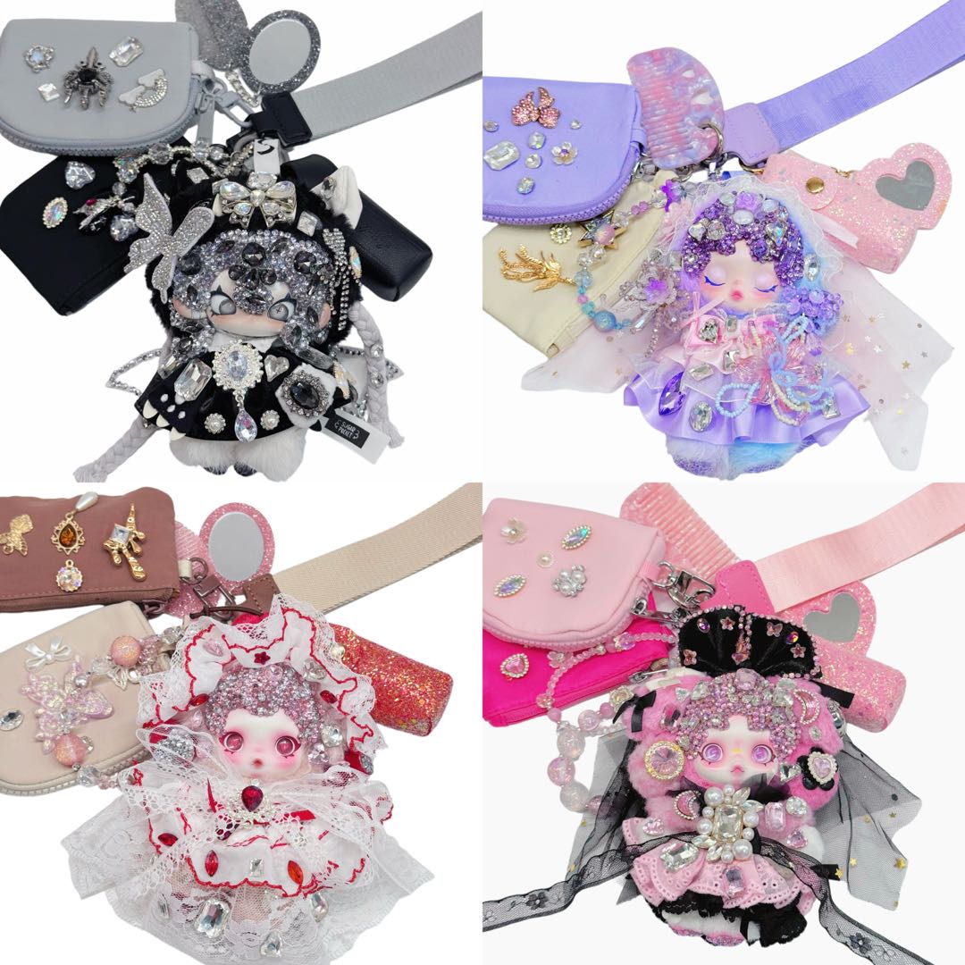 Handmade Wrislet Wallet with Diamond Plush Doll