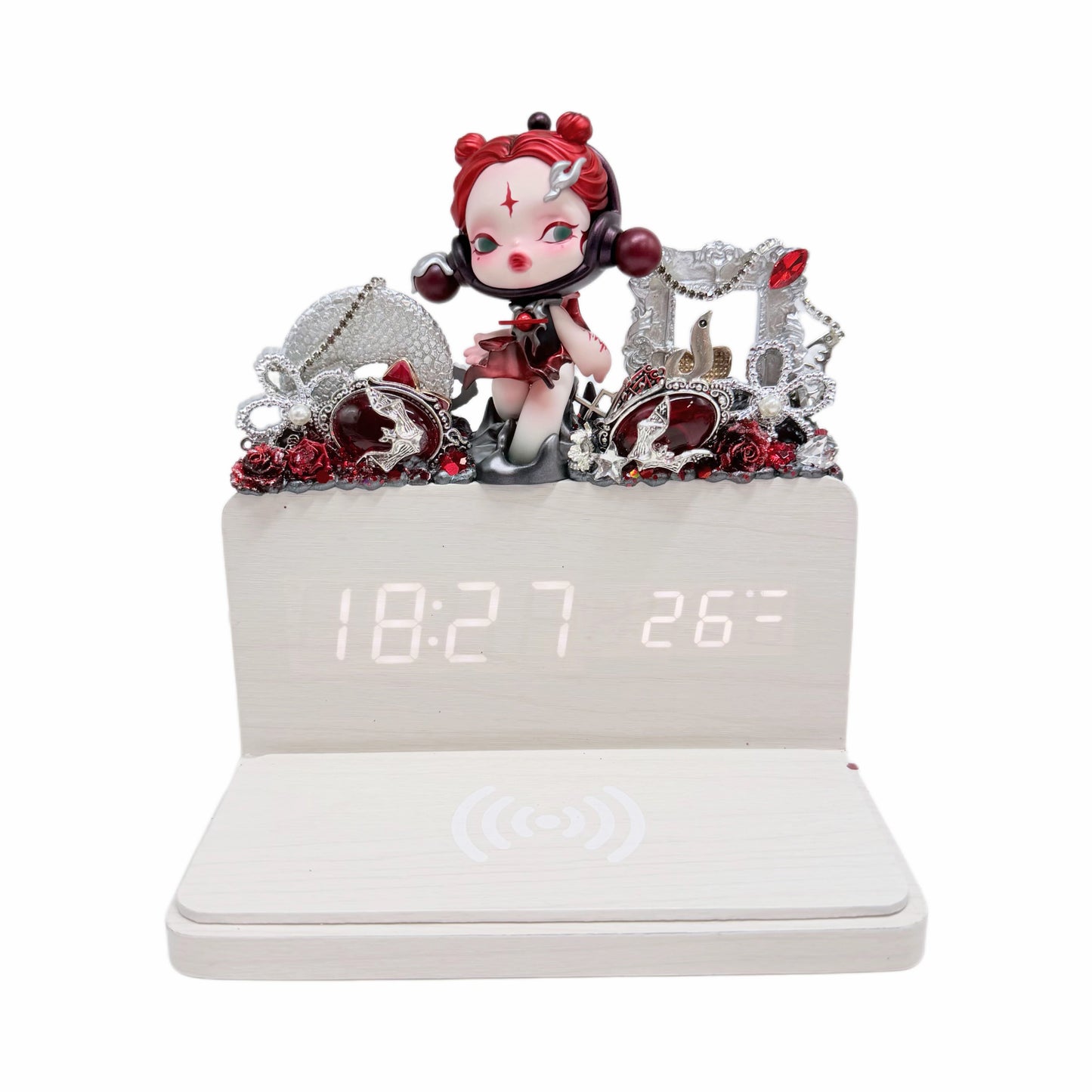 Handmade Wireless charging (10 Watt)  Wooden Clock