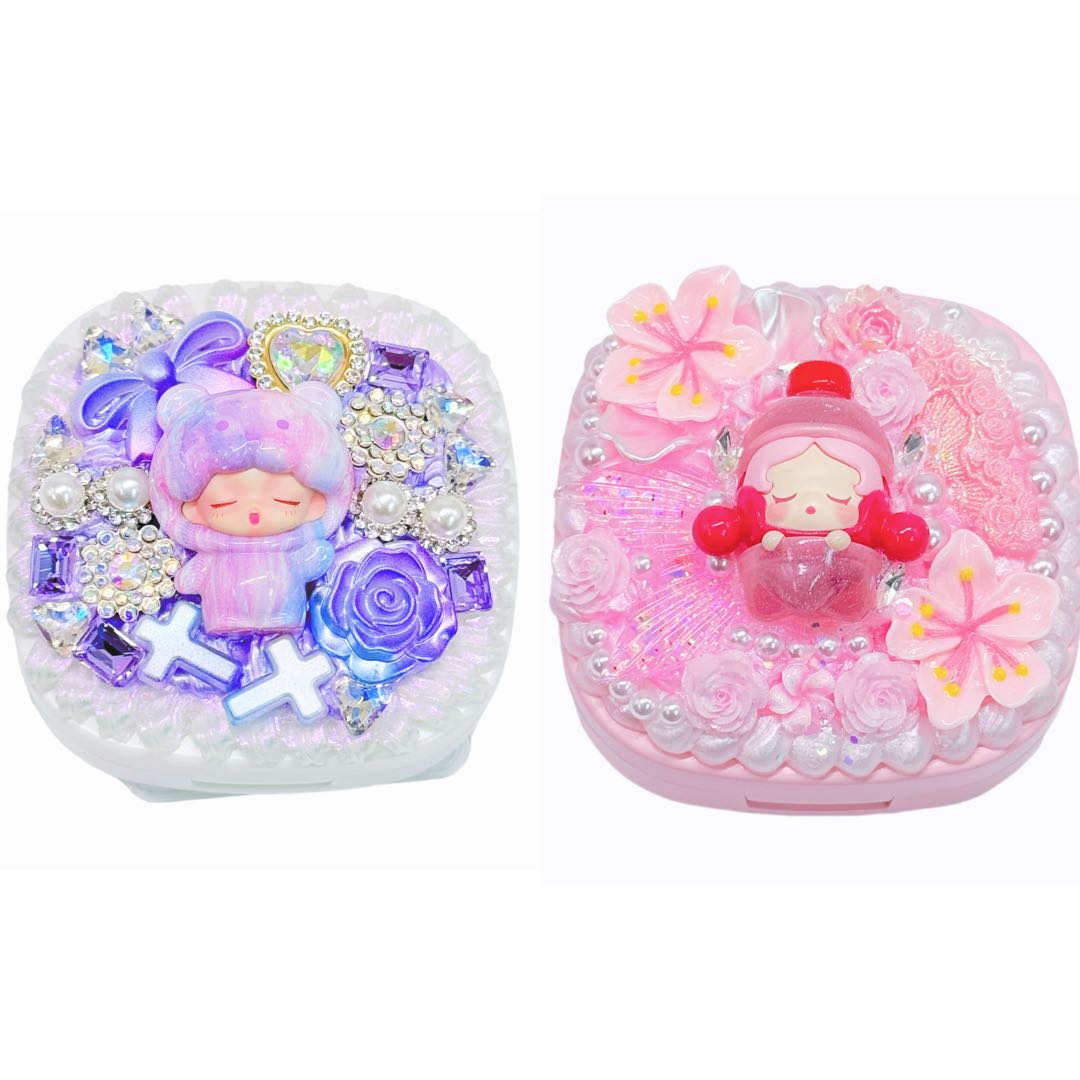 Handmade Cream Glue Contact Lens Case 2