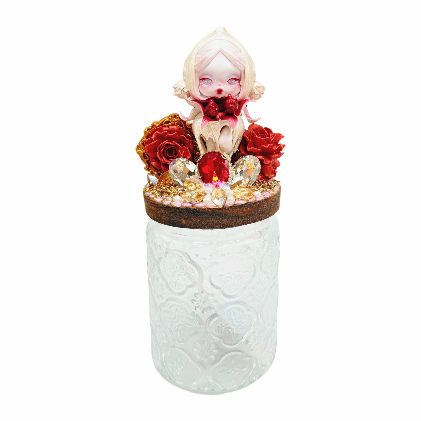 Handmade Candy Jar With Cream Glue