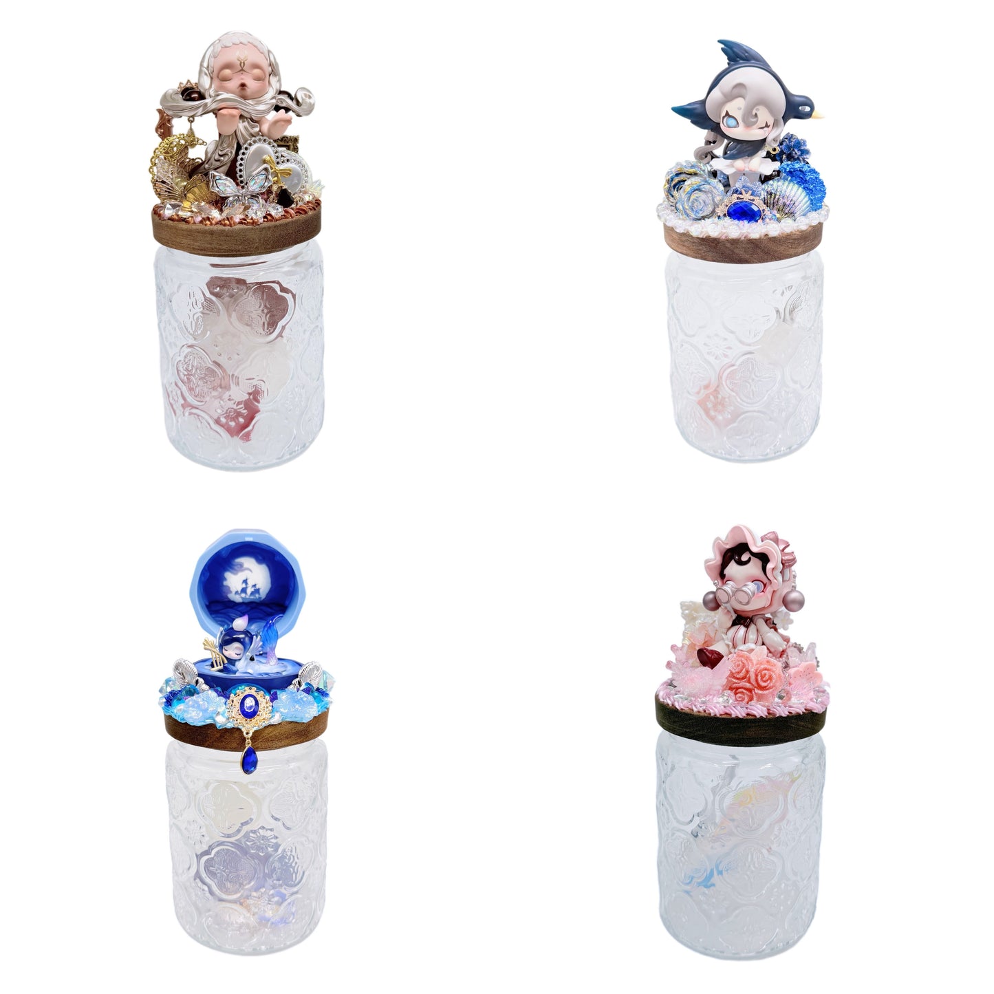 Handmade Candy Jar With Cream Glue