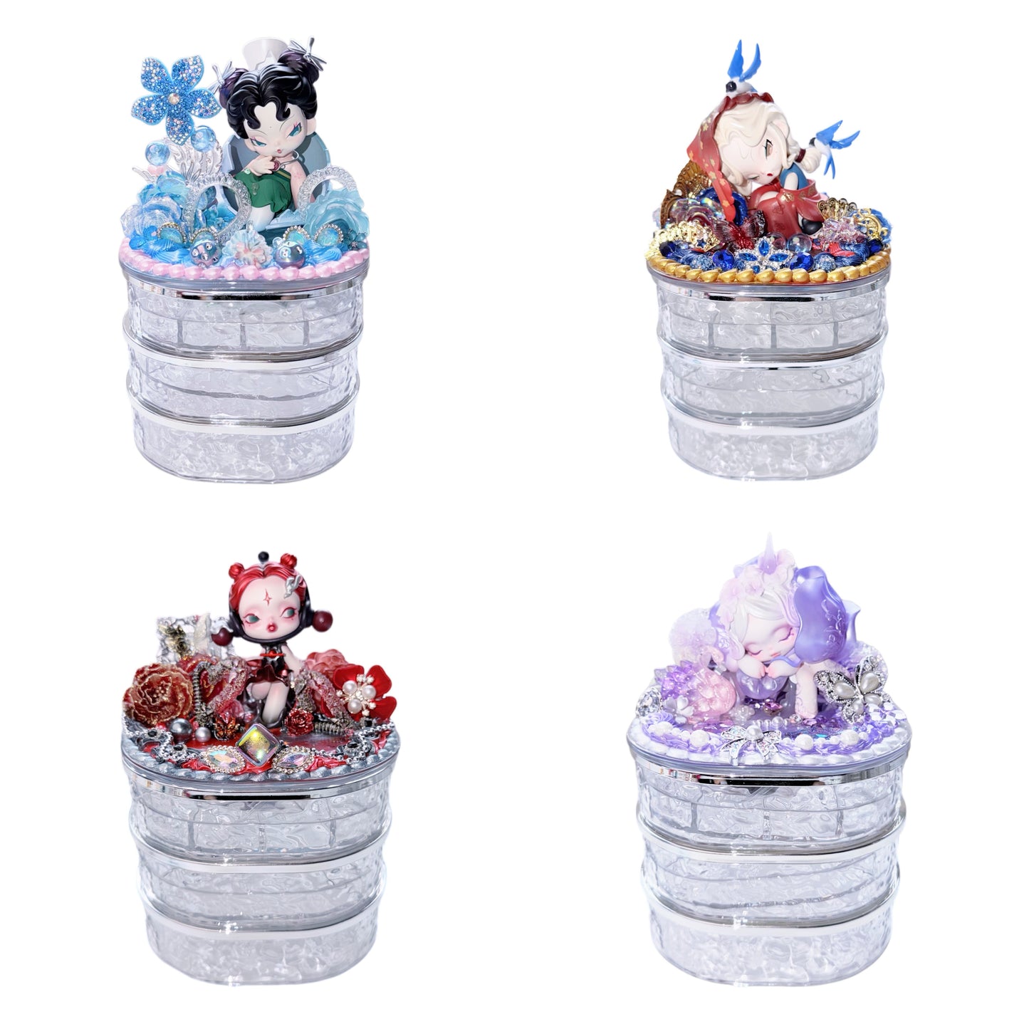 Handmade Wavy 3-Tier Rotating Storage Box