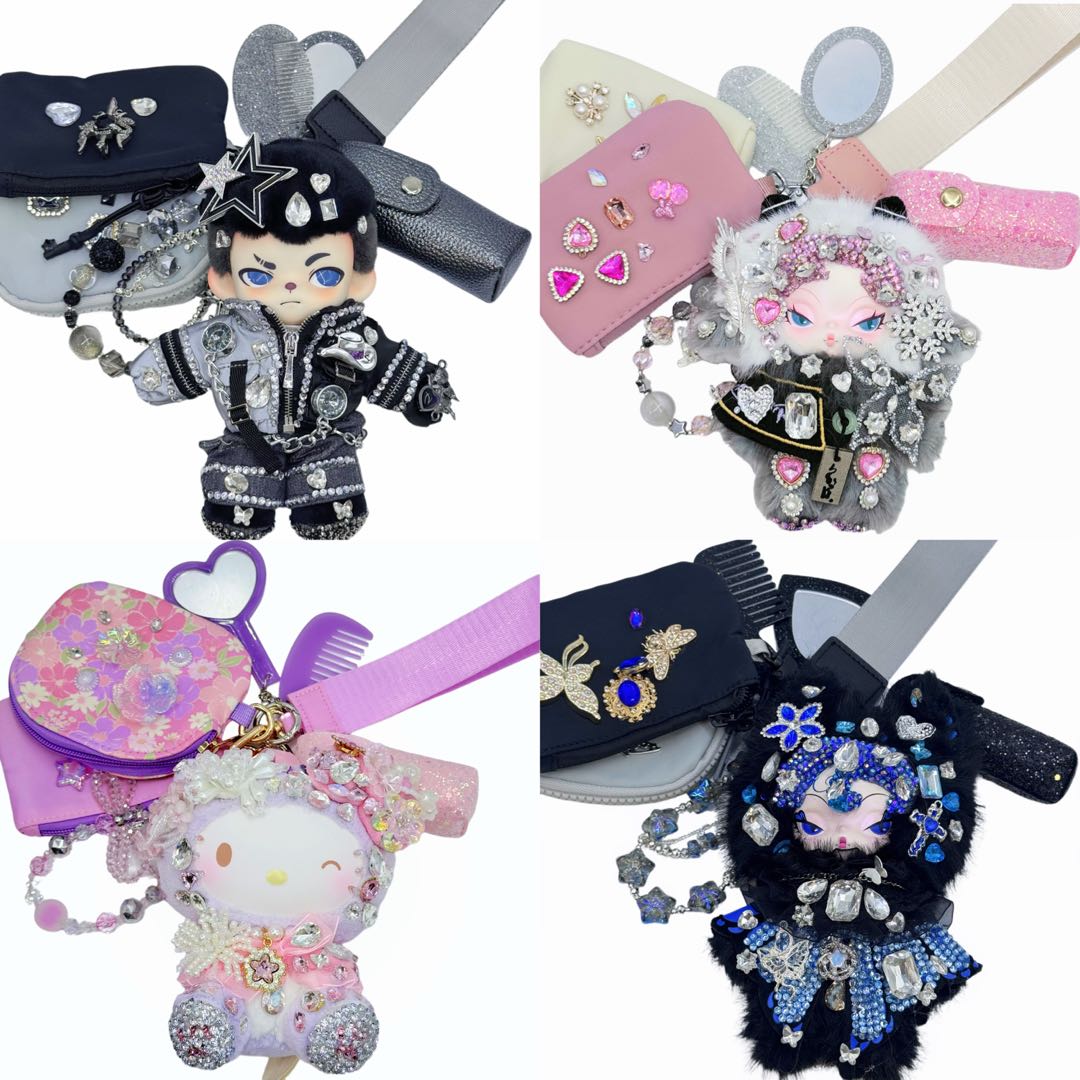 Handmade Wrislet Wallet with Diamond Plush Doll