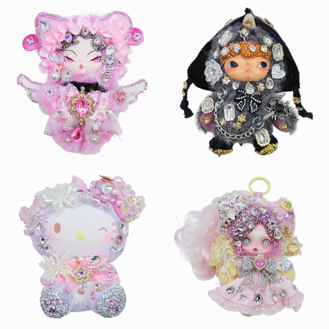 Handmade Diamond Glitter Rhinestone Soft Vinyl Doll