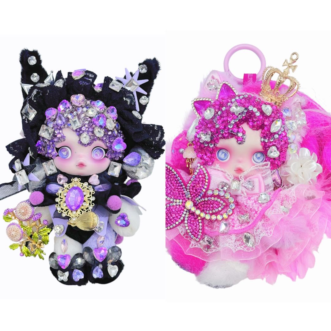 Handmade Diamond Glitter Rhinestone Soft Vinyl Doll