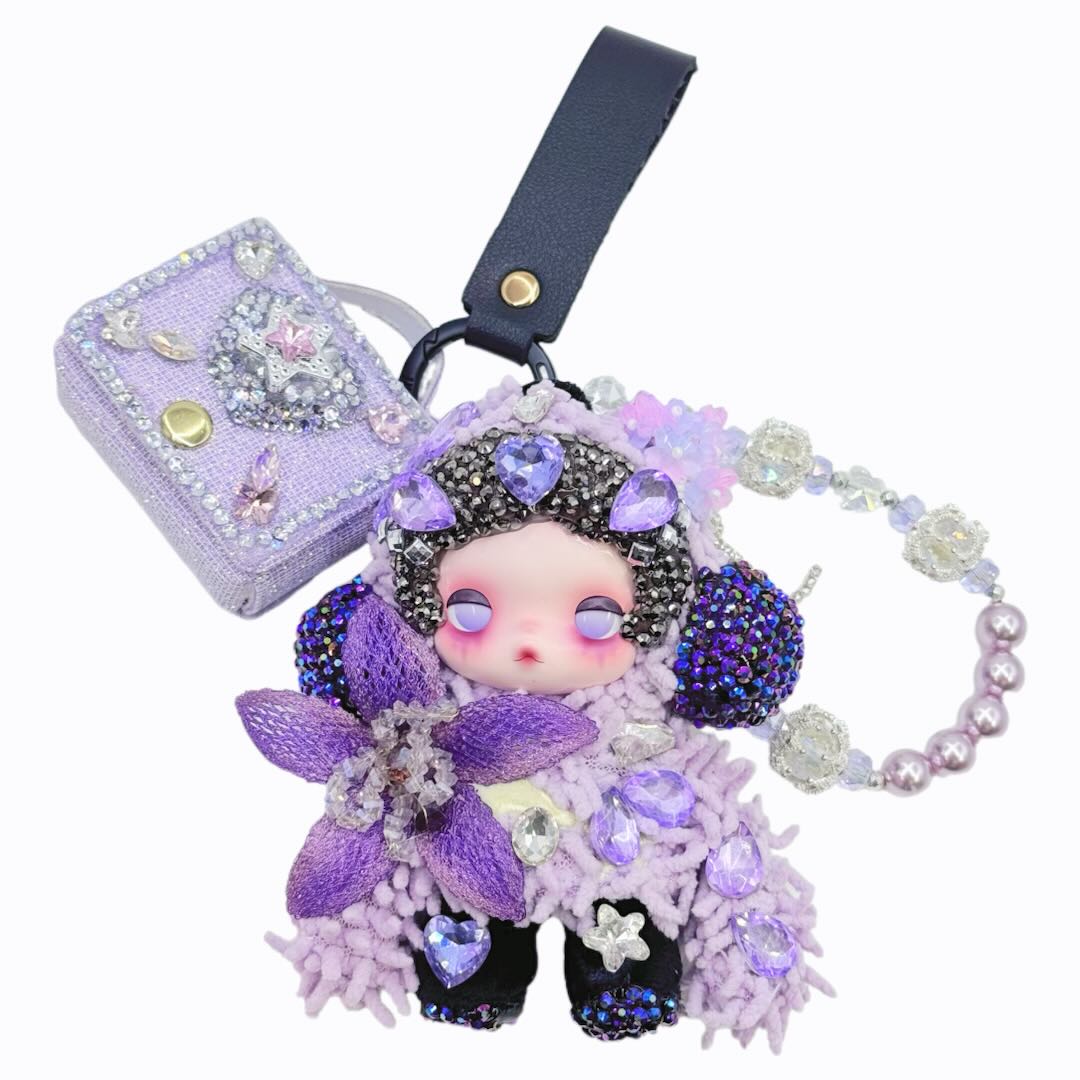 Handmade Vinyl Doll Storage Pouch with Diamond Doll