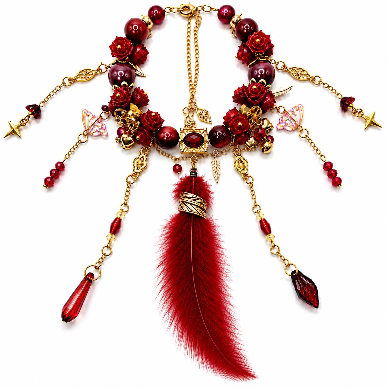 Handmade Floral Feather Bracelet 1