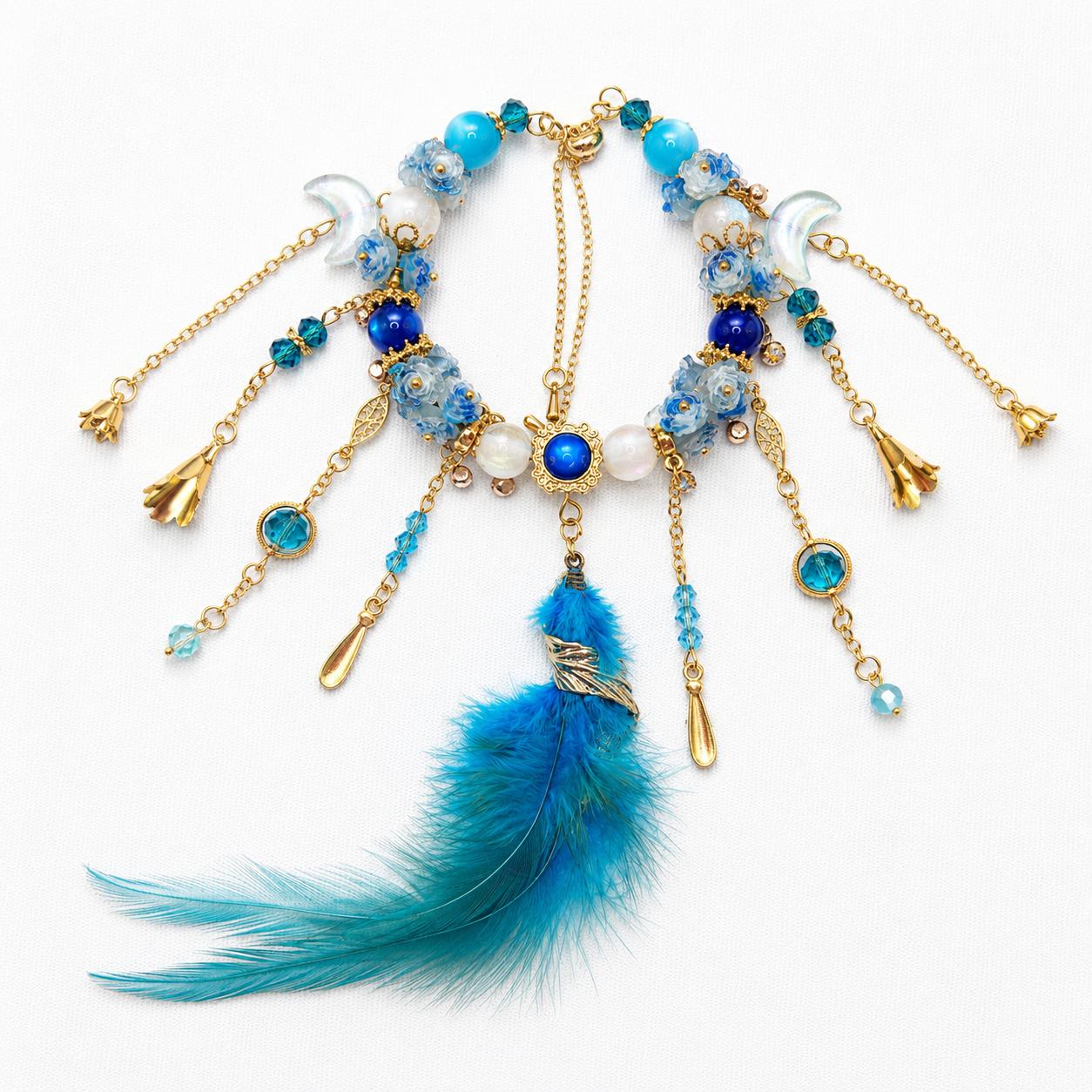 Handmade Floral Feather Bracelet 3