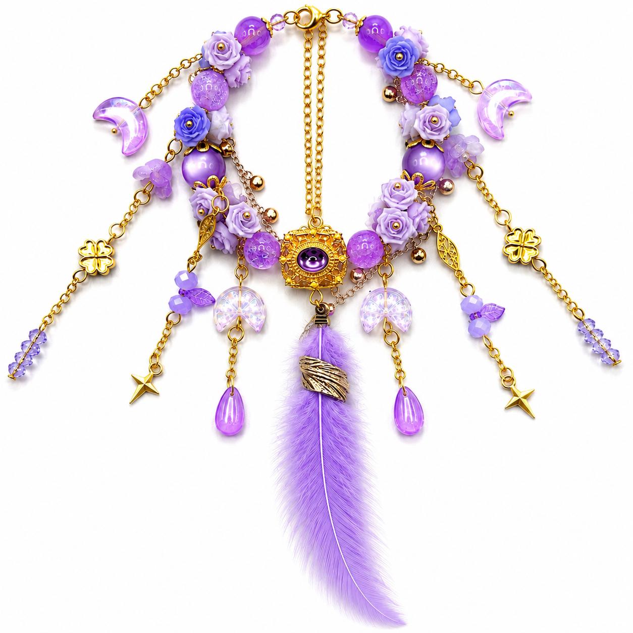 Handmade Floral Feather Bracelet 4
