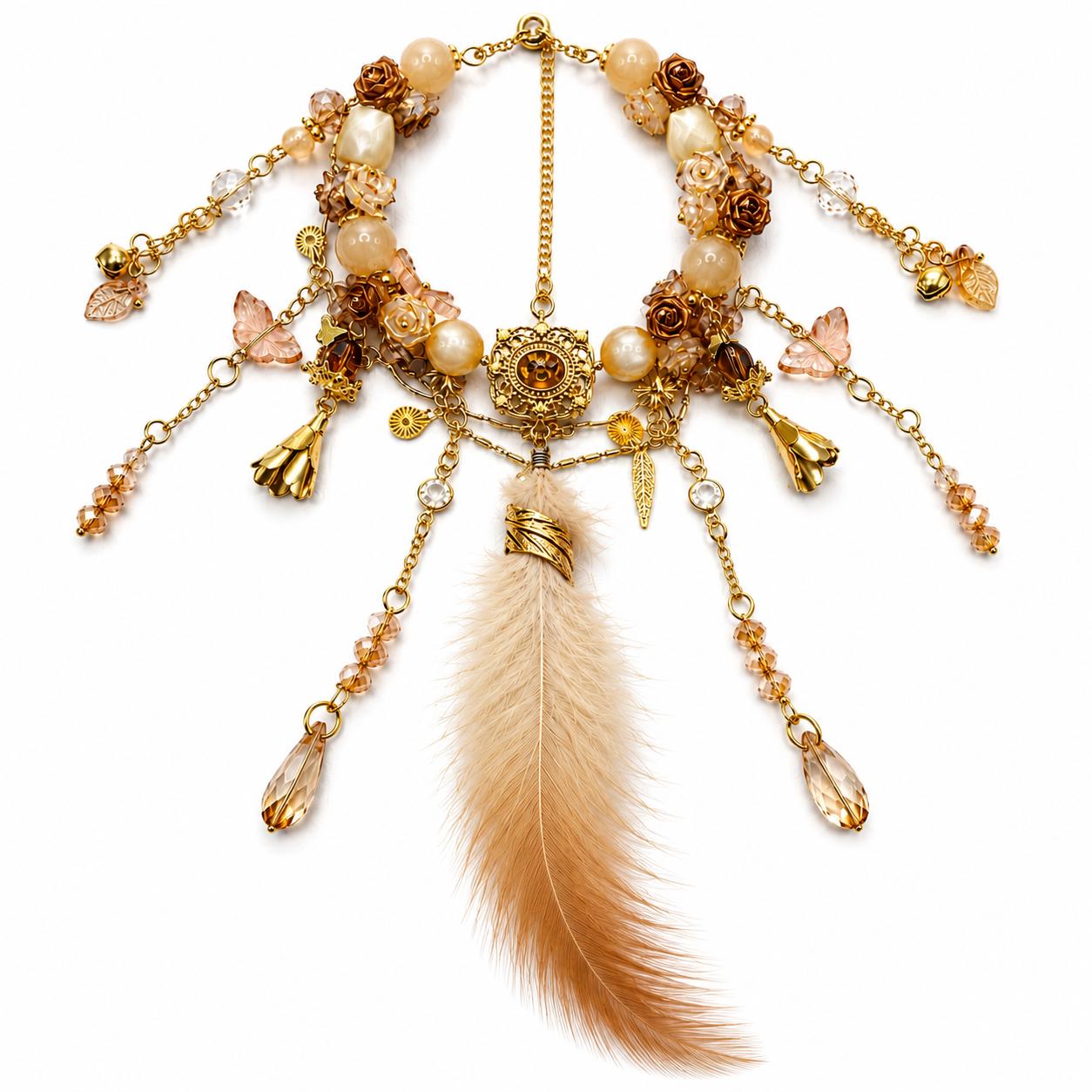 Handmade Floral Feather Bracelet 5