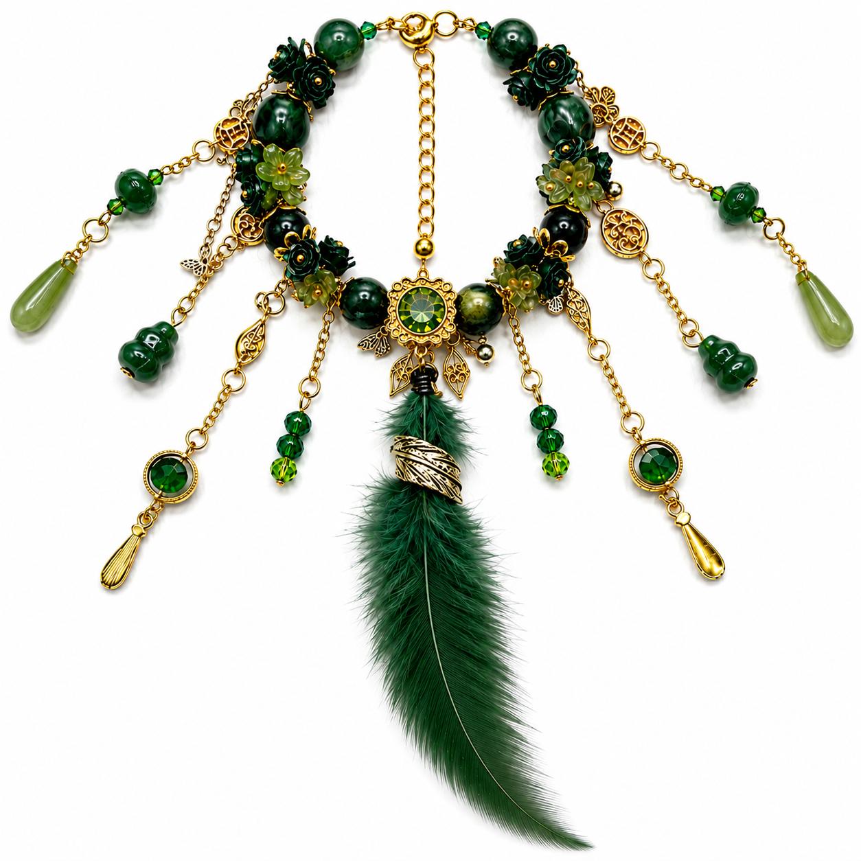 Handmade Floral Feather Bracelet 6