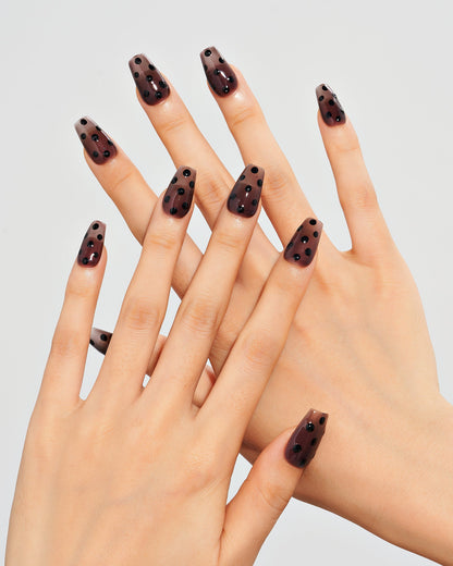 KOSBLING nail studio — Espresso Sprinkles / Short Coffin