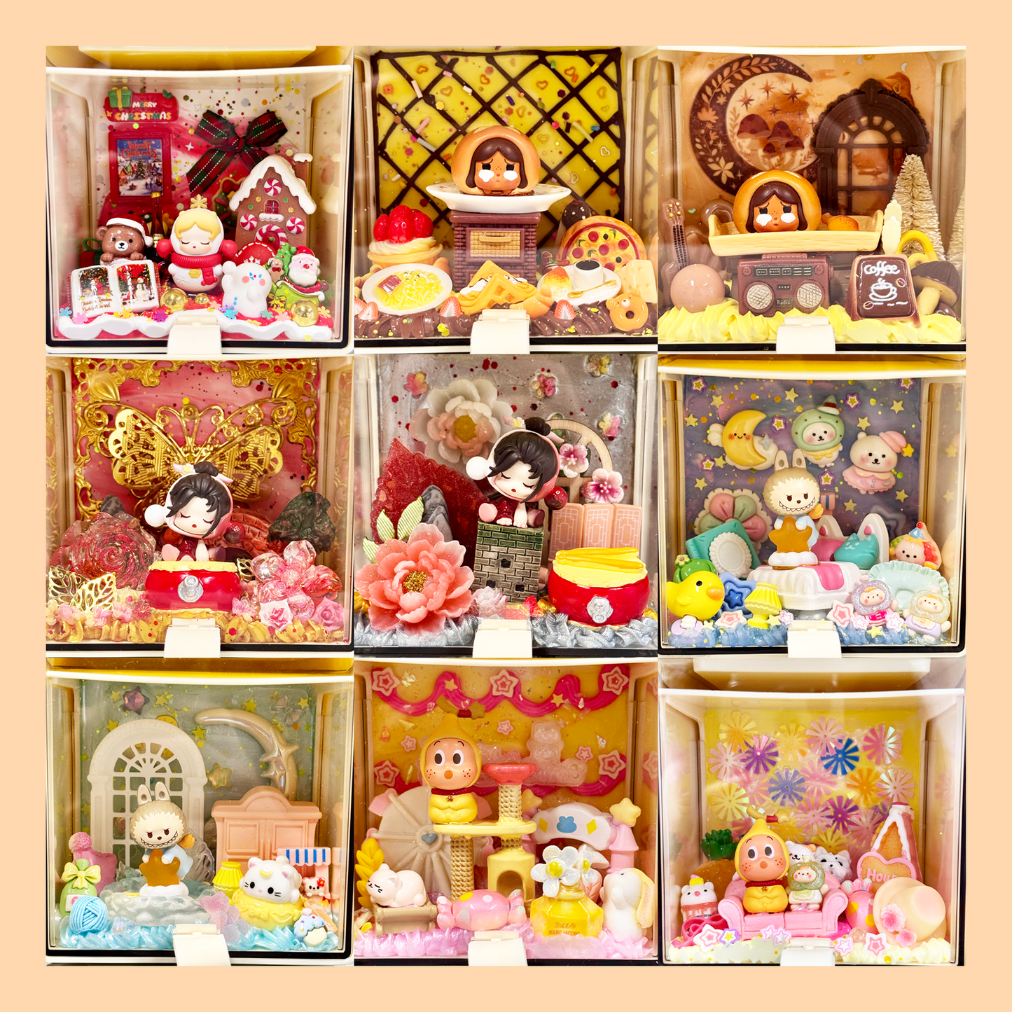 Small Storage Drawer with Cream Glue Doll Diy - Kosbling Handmade Blind Bag