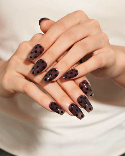 KOSBLING nail studio — Espresso Sprinkles / Short Coffin
