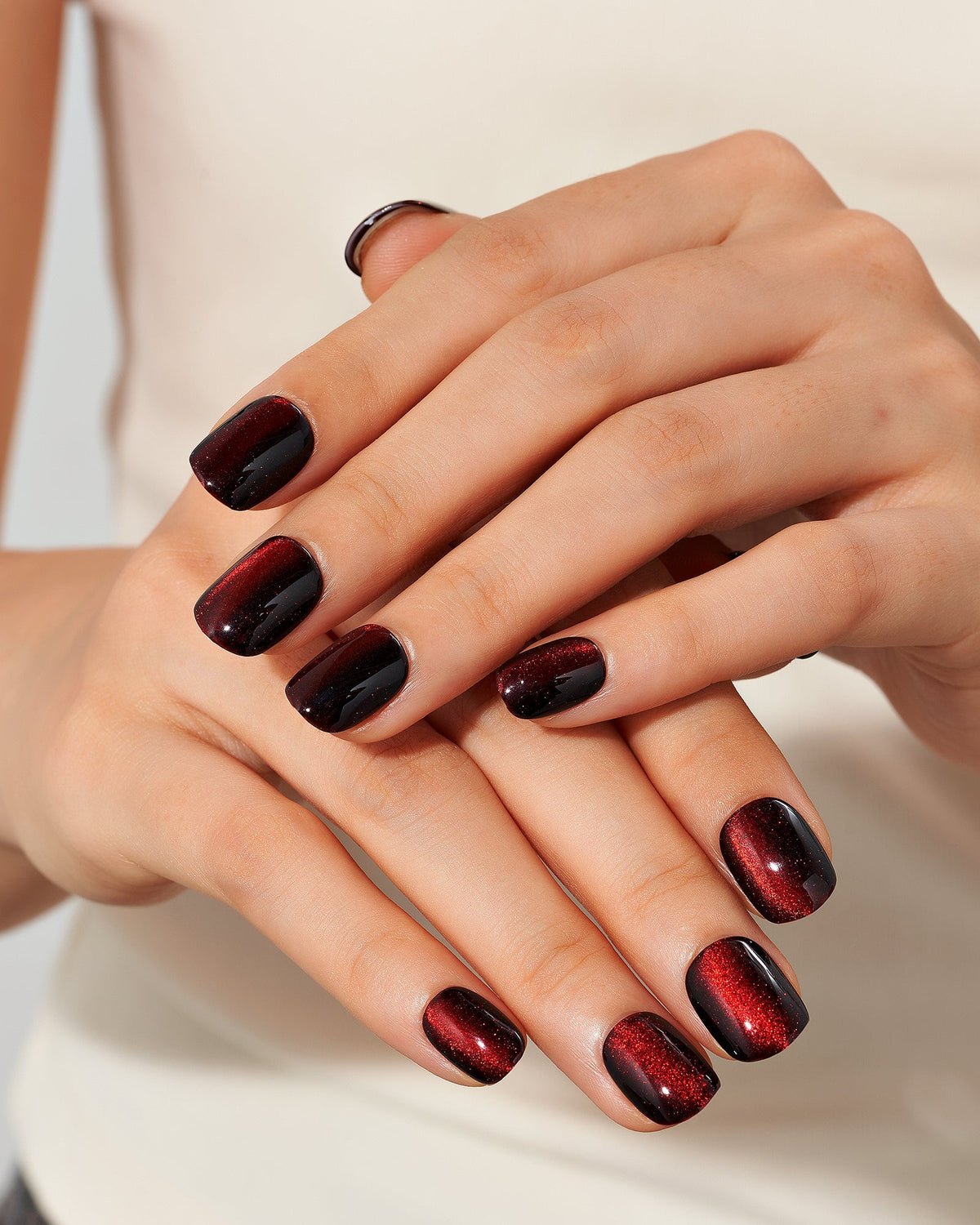 KOSBLING nail studio — Cat Eye / Velvet Night / Short Squoval