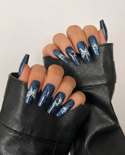 KOSBLING nail studio — Cat Eye / Polar Night / Medium Long Coffin+