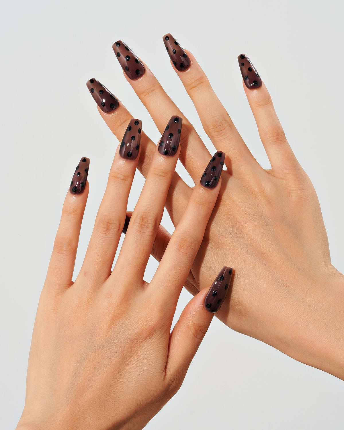 KOSBLING nail studio — Espresso Sprinkles / Medium Long Coffin