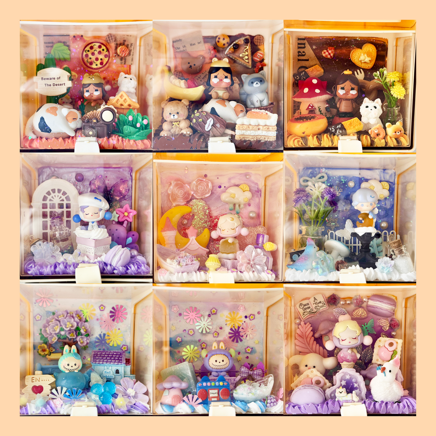 Small Storage Drawer with Cream Glue Doll Diy - Kosbling Handmade Blind Bag