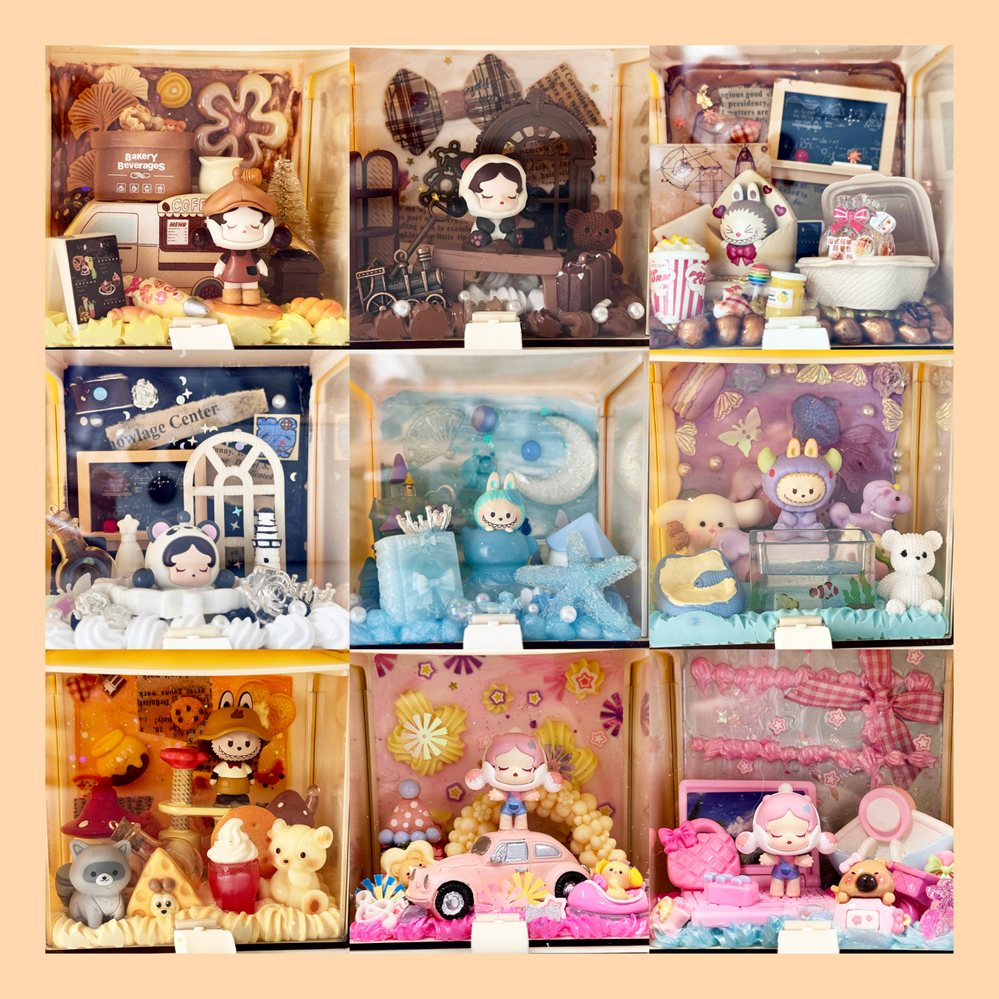 Small Storage Drawer with Cream Glue Doll Diy - Kosbling Handmade Blind Bag