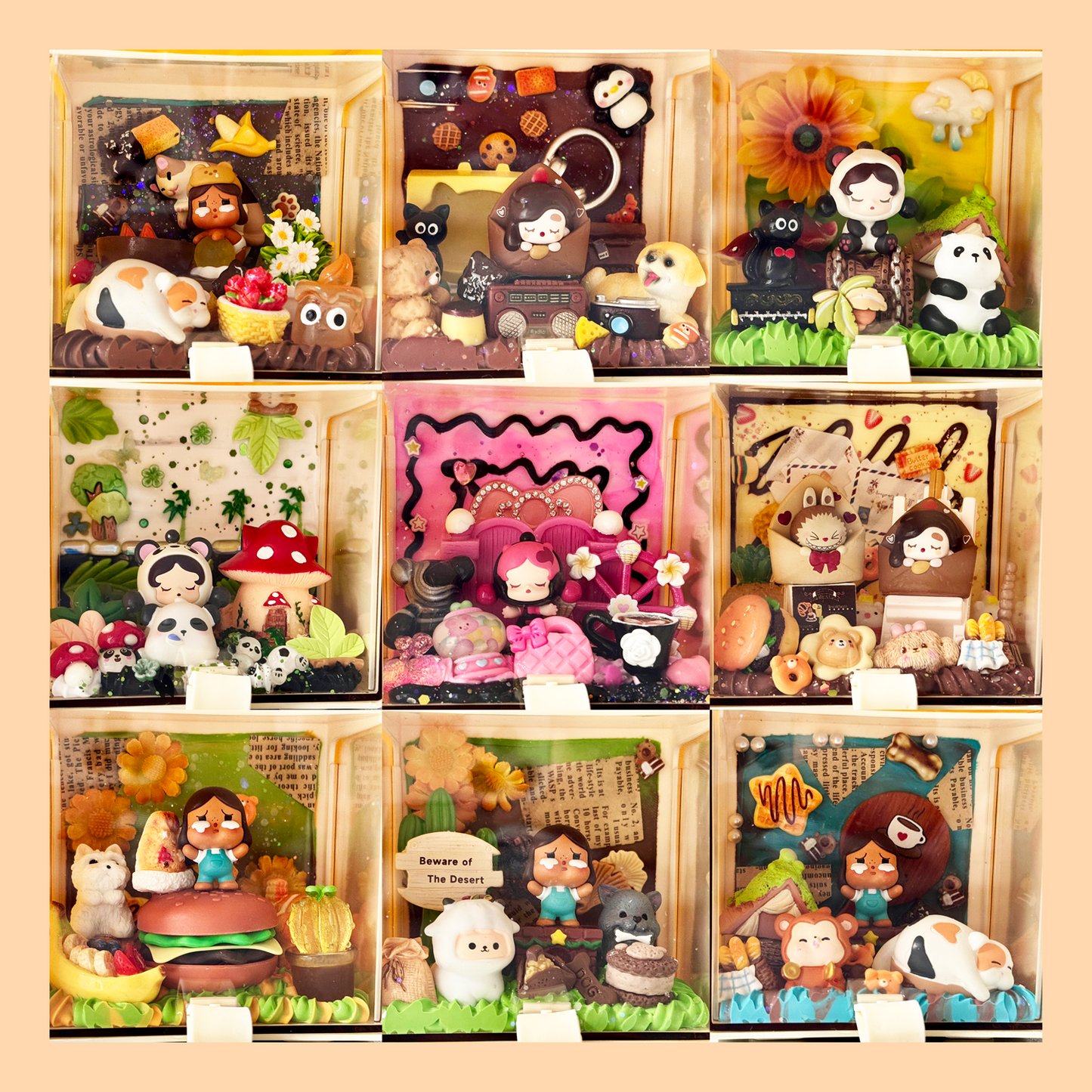 Small Storage Drawer with Cream Glue Doll Diy - Kosbling Handmade Blind Bag