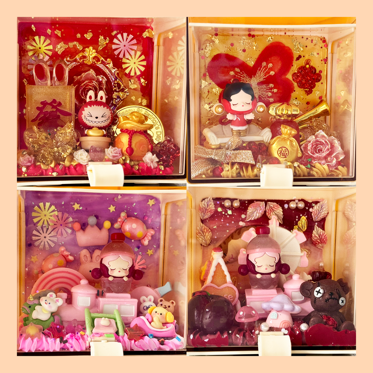 Small Storage Drawer with Cream Glue Doll Diy - Kosbling Handmade Blind Bag