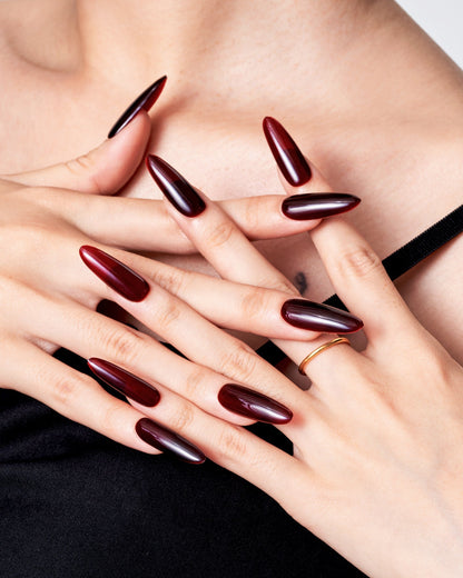 KOSBLING nail studio — Dark Red / Long Oval