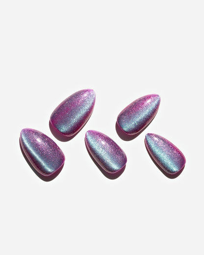 KOSBLING nail studio — Cat Eye / Mermaid Grape / Short Almond