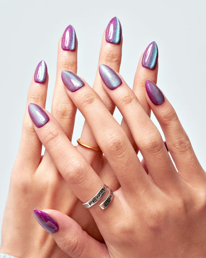 KOSBLING nail studio — Cat Eye / Mermaid Grape / Short Almond+